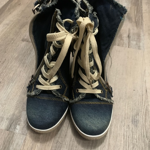 Jean wedge booties - Picture 2 of 5